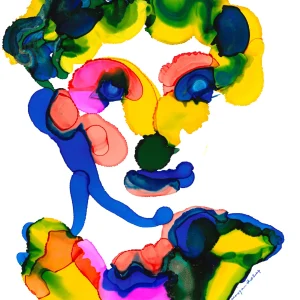 Mixed Feelings and the Light Within – abstract alcohol ink painting by Moojan Azar on Yupo paper