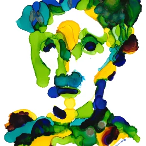 Mixed Feelings and Untold Stories – abstract alcohol ink painting by Moojan Azar on Yupo paper