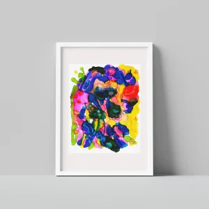 Dance of Elements – abstract alcohol ink painting by Moojan Azar on Yupo paper