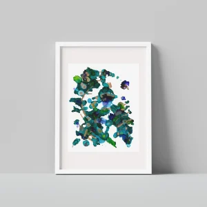 Dissolve Into Nature – abstract alcohol ink painting by Moojan Azar on Yupo paper