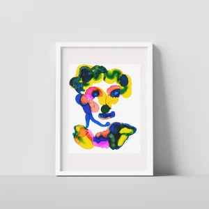 Mixed Feelings and the Light Within – abstract alcohol ink painting by Moojan Azar on Yupo paper