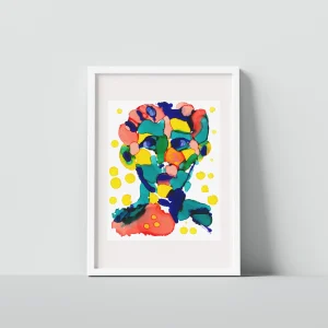 Mixed Feelings and the Pain She Bears Every Day – abstract alcohol ink painting by Moojan Azar on Yupo paper