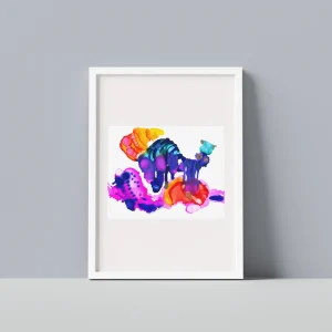 Nebula Crawler – abstract alcohol ink painting by Moojan Azar on Yupo paper