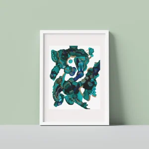 Never Ending Green – abstract alcohol ink painting by Moojan Azar on Yupo paper