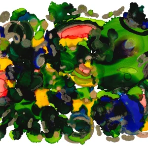 Whispers of the Forest – abstract alcohol ink painting by Moojan Azar on Yupo paper